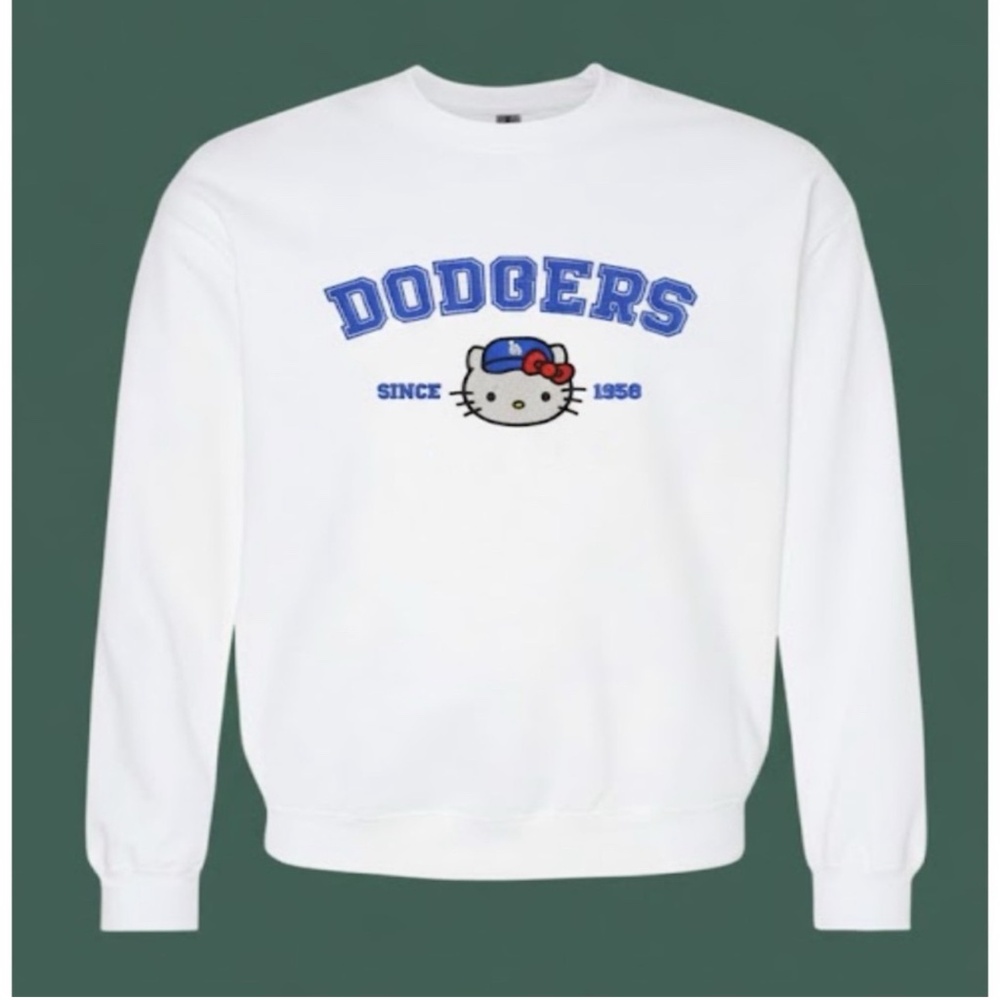 Dodgers hello kitty embroidered sweater